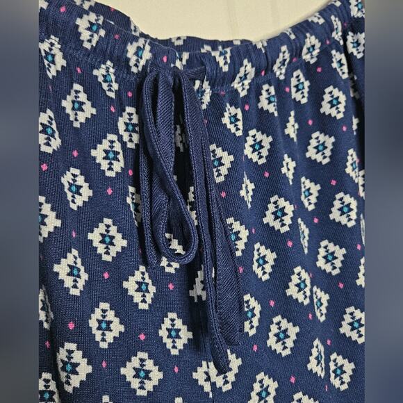 Womens navy Aztec Cuddlduds‎ 2pc pajama set size large - Picture 10 of 12